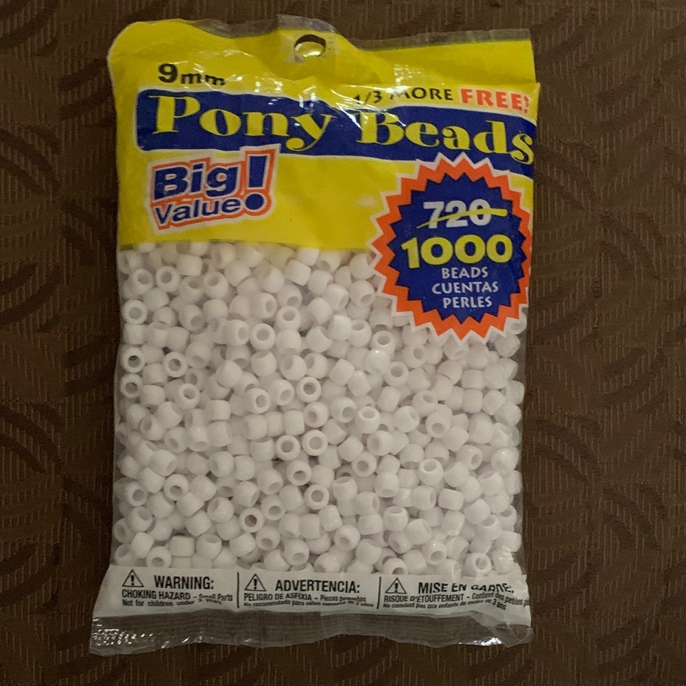 Darice White Pony Beads